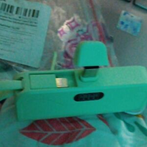 Mint Green Phone Charger with Digital Display